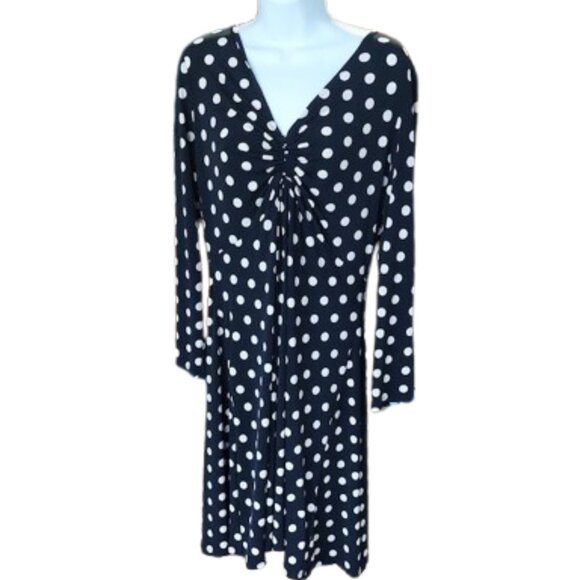 Halston Dresses & Skirts - HALSTON Black and White Polka Dot Stretch Dress Size XL NEW NWOT